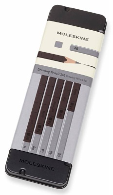 Набор карандашей чернографит. Moleskine DRAWING SET EW7P05GPHA (5 кар.H/HB/2B/4B/6B) коробка металлическая
