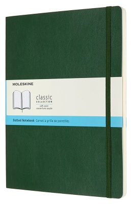 Блокнот Moleskine CLASSIC SOFT QP624K15 190х250мм 192стр. пунктир мягкая обложка зеленый