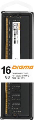 Память DDR4 16Gb 3200MHz Digma DGMAD43200016D RTL PC4-25600 CL22 DIMM 288-pin 1.2В dual rank