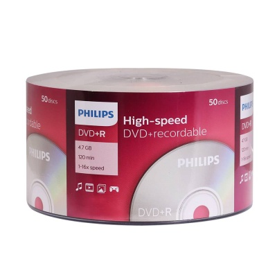 Диск DVD+R Philips 4.7Gb 16x Cake Box (50шт) (5738)