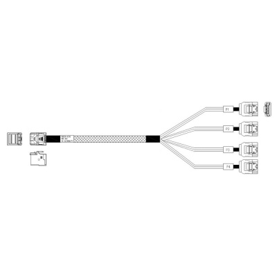 Кабель Amphenol RHS36-4395,   HDmSAS SFF8643 -to- 4*SATA, Crossover, 75cm