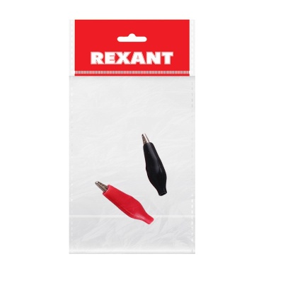 Зажим крокодил в изоляторе, длина 40 мм, ток 5A, 2 шт., пакет БОПП,