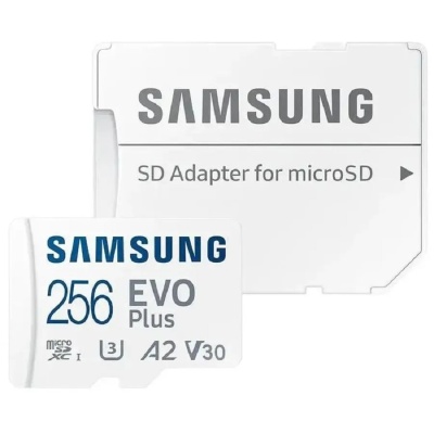 Флеш карта microSD 256GB SAMSUNG EVO PLUS microSDXC Class 10, UHS-I, (SD адаптер) 160MB/s