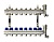 Коллекторная группа FHF-8R set 8 контуров 1'x3/4' c воздухоотводчиками и кронштейнами