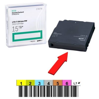 Ленточный картридж HPE Ultrium LTO7 Data cartridge 15TB RW (without Label) (C7977A)