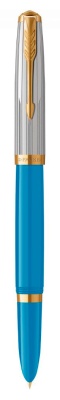 Ручка перьев. Parker 51 Premium (CW2169078) Turquoise GT F сталь нержавеющая подар.кор.