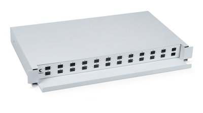 Кросс бокс оптический 19" на 24 sc (lc duplex) со сплайс-кассетой Cabeus ODF-19-24-SC Кросс бокс оптический 19" на 24 SC (LC duplex) со сплайс-кассетой, выдвижной (без пигтейлов и проходных адаптеров) (ODF-19-24-SC)