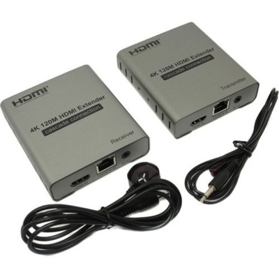 ORIENT VE048, HDMI 4K extender (Tx+Rx), активный удлинитель до 120 м по одной витой паре, HDMI 1.4b, 4K@30Hz/ 1080p@60Hz/3D, HDCP, передача ИК сигнала управления (датчики IR-TX/Rx в комплекте) (30932)