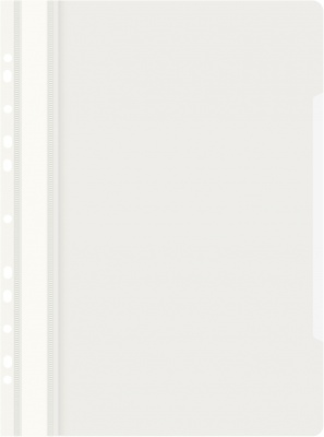 Папка-скоросшиватель Бюрократ PS-P20WH A4 прозрач.верх.лист боков.перф. пластик белый