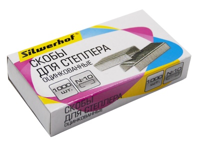 Скобы для степлера N10 Silwerhof оцинкованные кор.карт. (упак.:1000шт.)