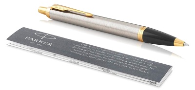 Ручка шариков. Parker IM Core K321 (CW1931670) Brushed Metal GT M син. черн. подар.кор.