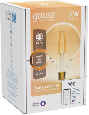 Умная лампа Gauss Smart Home G95 E27 (упак.:1шт) (1320112)