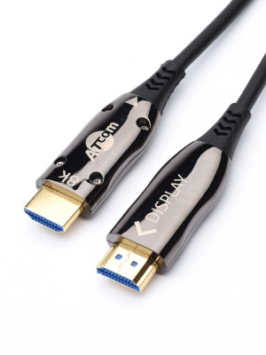 Кабель HDMI 10 м (HIGH speed, Metal gold,  Optical) 8K VER 2.1 ATcom HDMI (m) - HDMI (m) 10 м (AT8880)