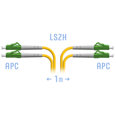 Патчкорд оптический LC/APC SM Duplex 1 метр