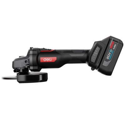 Угловая шлифмашина аккумуляторная Deli DC601, (2АКБ*4Ач + ЗУ, 20В, 115мм, М14, 3500/6000/8500об/мин, сумка)