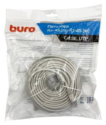 Патч-корд Buro UTP 4 пары cat5E CCA molded 25м серый RJ-45 (m)-RJ-45 (m)