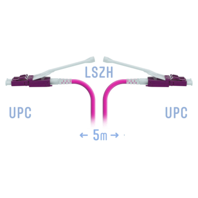 Патчкорд оптический LC/UPC-LC/UPC MM (OM4) Duplex (HD) 5 метров, 2мм