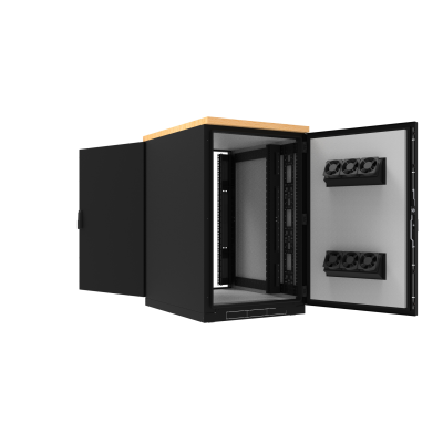 Шкаф напольный звукоизолированный 12U глубина 1000мм (охлаждение, контроль климата)