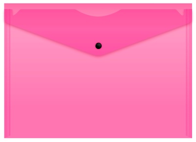 Конверт на кнопке Бюрократ Double Neon DNEPK803A4PINK A4 пластик 0.18мм розовый