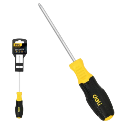 Крестовая отвертка Deli DL633075N PH0x75мм сталь Cr-V, двухкомпонентная прорезиненная рукоять