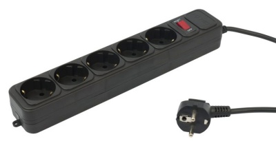 Сетевой фильтр PC Pet AP01006-3-B 3м (5 розеток) черный (пакет ПЭ)