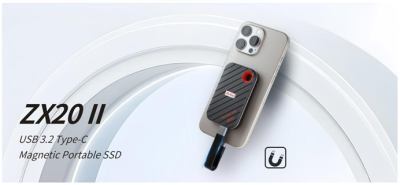 SSD накопитель Netac ZX20 II 1TB USB 3.2 Gen 2 Type-C External Magnetic Portable SSD, R/W up to 2000MB/1800MB/s, with USB C to A cable and 20Gbps USB C to C cable 3Y wty