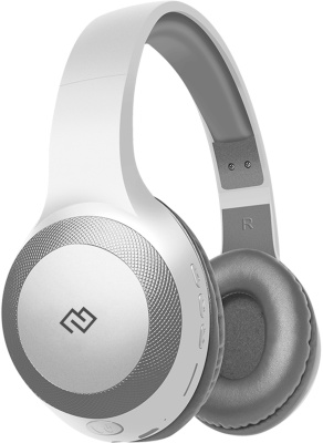 Гарнитура накладные Digma BT-15 белый/серый беспроводные bluetooth оголовье (BT-15W)
