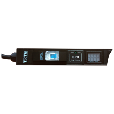 Вертикальный блок розеток, 20xC19, 250V, 32A, A/V-метр, шнур 3 метра, вилка IEC309 (TWT-PDVI-20C9-I9)