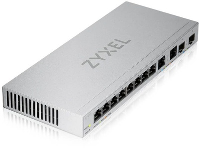 Коммутатор Мультигигабитный Smart L2 коммутатор Zyxel XGS1210-12, 8xGE, 2x1/2,5GE, 2xSFP+, настольный, бесшумный (XGS1210-12-ZZ0102F)