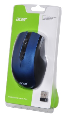 Мышь Acer OMR031 черный/синий оптическая (1600dpi) беспроводная USB (3but)