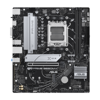 Материнская плата ASUS PRIME B650M-K, Socket AM5, B650, 2*DDR5, HDMI+VGA, 4xSATA 6+ RAID, 2xM2,  USB 3.2, USB 2.0, mATX; 90MB1F60-M0EAY0 (PRIME B650M-K)