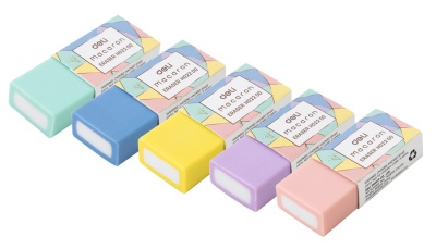 Ластик Deli EH02200 Macaron 50x20x11мм ассорти пласт.туб.