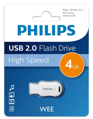 Флеш накопитель 4GB PHILIPS WEE 2.0 8GB, USB 2.0