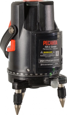 Нивелир лазерн. Ресанта ПЛ-3 Green 2кл.лаз. 550нм цв.луч. зеленый 3луч. (61/10/530)