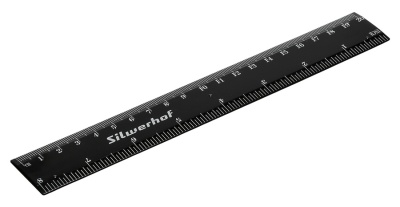 Линейка Silwerhof 160163 пластик дл.20см черный спайка