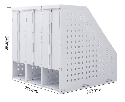 Лоток вертикальный Deli 78995LT-GREY 3отд. складной для бумаг 250х256х243мм серый пластик