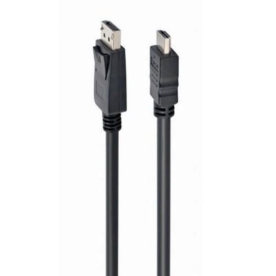 Кабель DisplayPort-HDMI Gembird/Cablexpert CC-DP-HDMI-1M (1м, 20M/19M, черный, экран, пакет) (CC-DP-HDMI-1M)