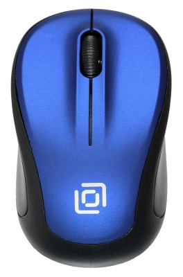 Мышь Оклик 665MW черный/синий оптическая (1000dpi) беспроводная USB (3but)