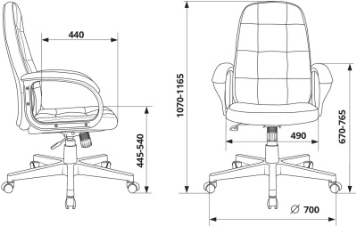Кресло руководителя Бюрократ CH 002 Fabric серый 3C1 крестов. пластик