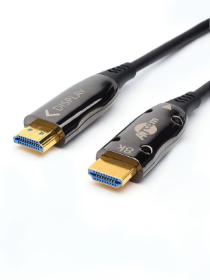 Кабель HDMI 15 м (HIGH speed, Metal gold,  Optical) 8K VER 2.1 ATcom HDMI (m) - HDMI (m) 15 м (AT8879)