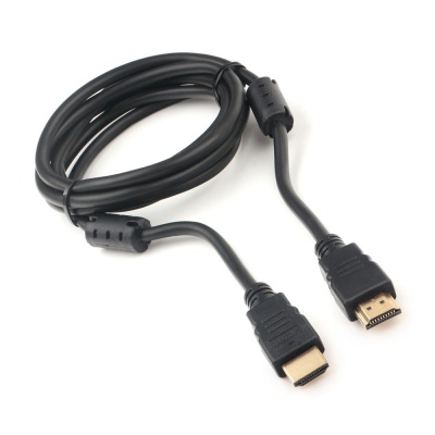 Кабель HDMI Cablexpert 19M/19M, v2.0, медь, позол.котакты, экран, 2 фер.кольца, 1.8м, черный, пакет (CCF2-HDMI4-6)