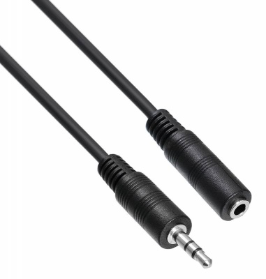 Кабель-удлинитель аудио Buro Jack 3.5 (m)/Jack 3.5 (f) 2м. черный (BAAC003-2)