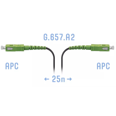 Патчкорд оптический FTTH SC/APC, кабель 604-04-01, 25 метров