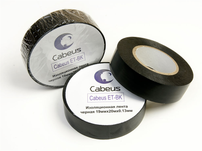 Изолента Изолента ПВХ 19 мм Cabeus ET-BK черная 20 м (ET-BK)