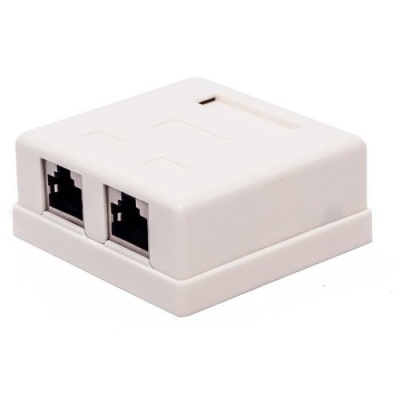 Filum FL-NA-SOCKET5E-4 Компьютерная розетка настенная 5E кат., 2 х RJ-45/8p8c, экранированная, 110/Krone