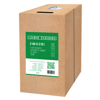 Кабель витая пара LANsens FTP, 4 пары Cat.5e, PE, outdoor, 305м