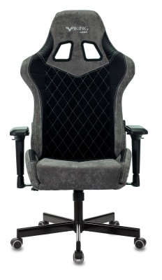 Кресло игровое Бюрократ VIKING 7 KNIGHT Fabric черный текстиль/эко.кожа с подголов. крестовина металл