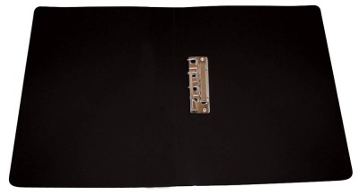 Папка метал.зажим Бюрократ -PZ05CBLCK A4 пластик 0.5мм торц.наклейка черный