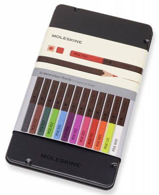 Карандаши цветные акварельные Moleskine WATERCOLOUR EW7P12COLA 12цв. мет.кор.