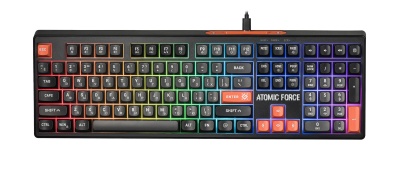 Defender Игровая клавиатура проводная Atomic Force GK-005 RU,чер/сер,108кн+FN,радуж,1.5м